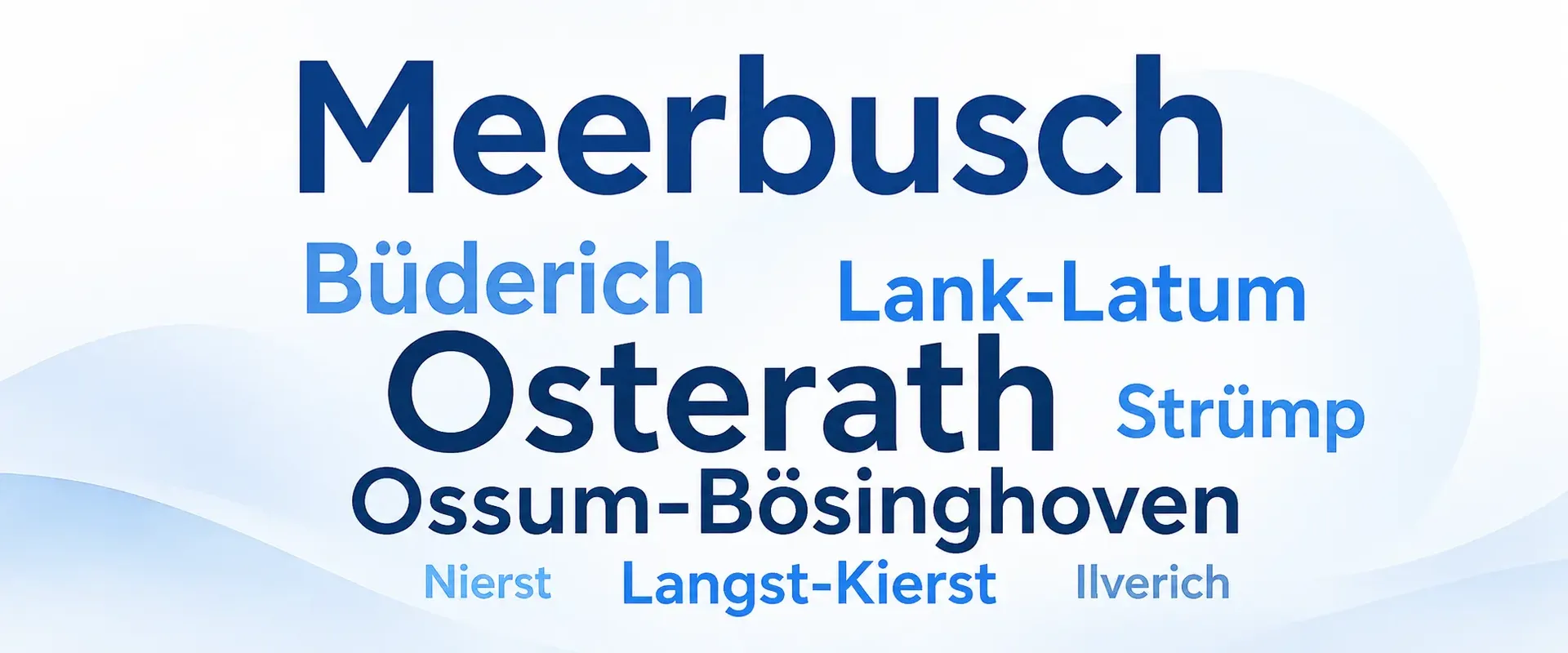 Meerbusch und seine Stadtteile – Übersichtsgrafik